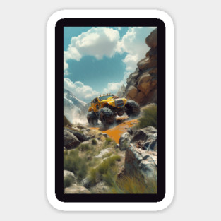 Futuristic Monster Truck Driving through Maintains Sticker