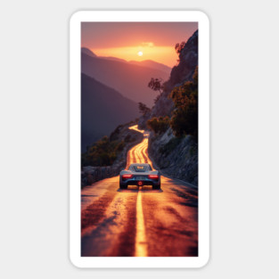 Muscle car in the Mountains Sticker