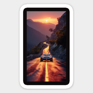 Muscle car in the Mountains Magnet