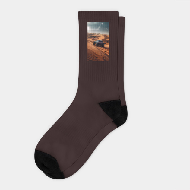 SUV Driving through Desert Socks by Vinokurio