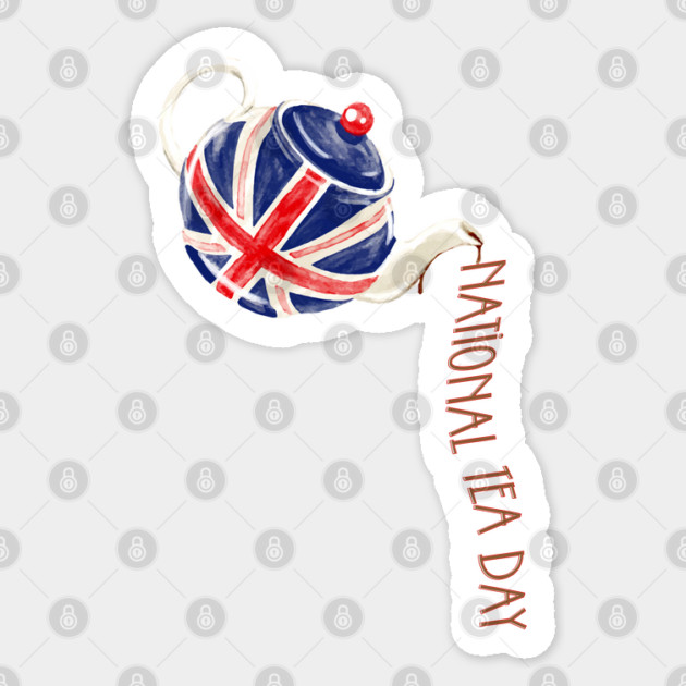 National Tea Day, Union Jack Teapot Sticker by HolidayBug