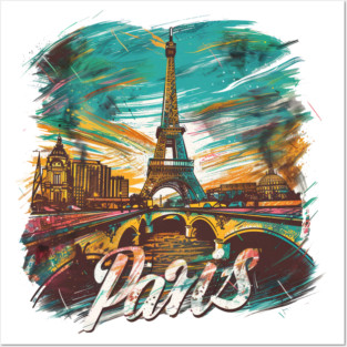 Paris Retro France t-shirt Posters and Art