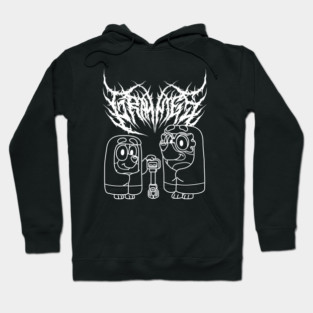 Grannies Janet & Rita Black Death Metal Bluey Hoodie