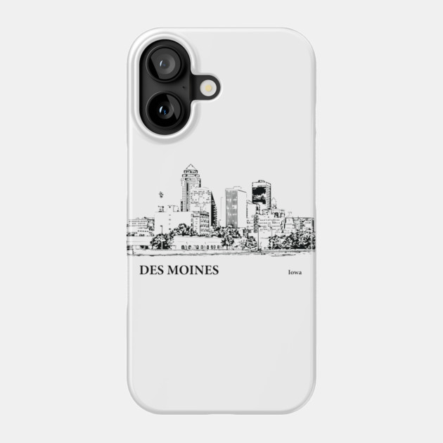 Des Moines Iowa Phone Case by Lakeric