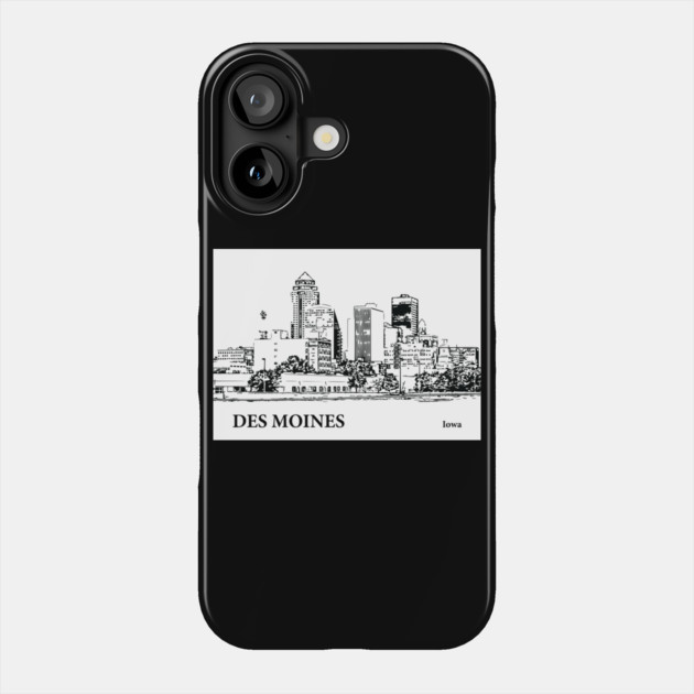 Des Moines Iowa Phone Case by Lakeric