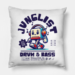 JUNGLIST  - DNB Headphone Mascot (eggplant) Pillow