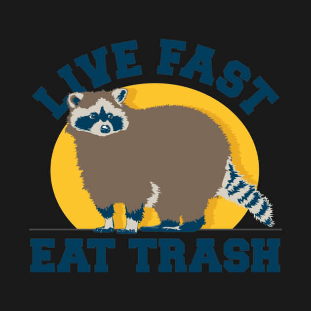 Live Fast Eat Trash Raccoon T-shirt by stayfrostybro