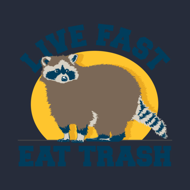 Live Fast Eat Trash Raccoon T-shirt by stayfrostybro