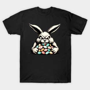 Rabid Bunny Hoarding easter eggs T-Shirt