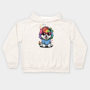 Cute Rainbow Dog Kids Hoodie