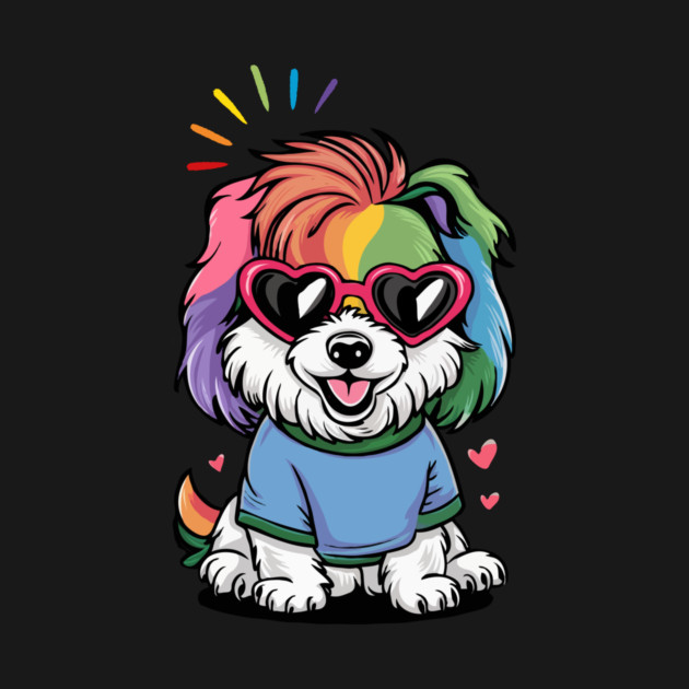 Cute Rainbow Dog by The WYLD Tribe