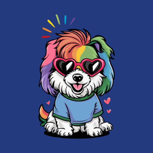 Cute Rainbow Dog by The WYLD Tribe