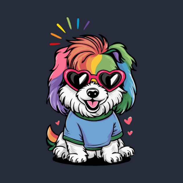 Cute Rainbow Dog by The WYLD Tribe