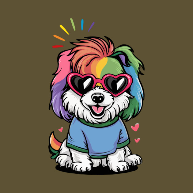 Cute Rainbow Dog by The WYLD Tribe
