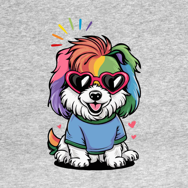 Cute Rainbow Dog by The WYLD Tribe