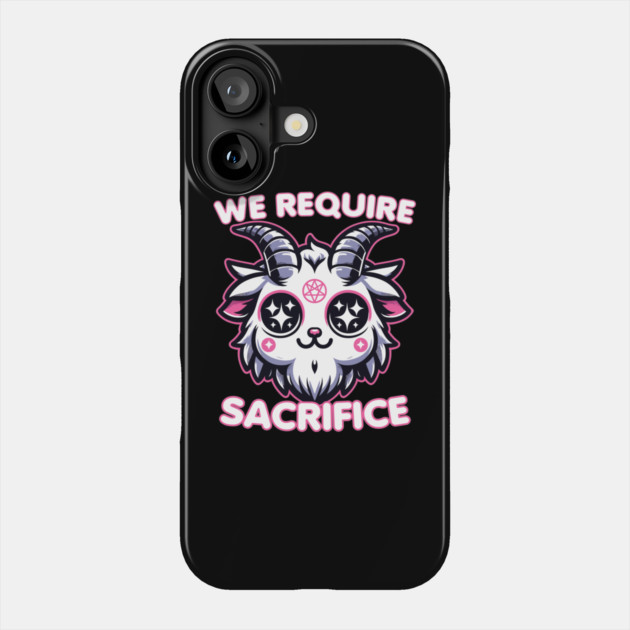 Cute Kawaii Style Baphomet We Require Sacrifice Baphomet Phone Case by belownormal