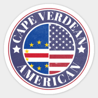 Proud Cape Verdean-American Badge - Cape Verde Flag Sticker