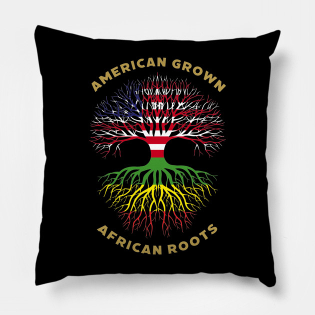 American Grown African Roots Pillow by UrbanLifeApparel