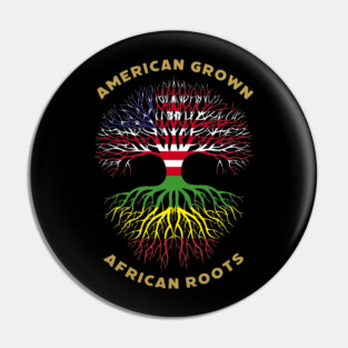 American Grown African Roots Pin