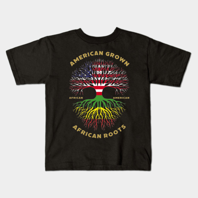 American Grown African Roots - African American Kids T-Shirt by UrbanLifeApparel