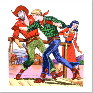 REVISTANGO #382 - Broncho Bill: One Punch Before the Gun Justice Strikes Fast in a Showdown of Fury and Fire, Western, Vintage Art Retro Style Comic Pulp Posters and Art