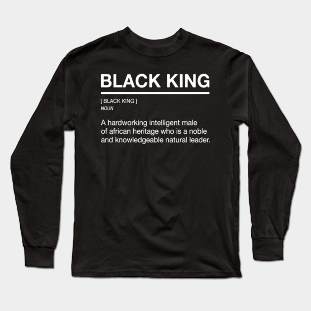 Black King - Definition Long Sleeve T-Shirt by UrbanLifeApparel