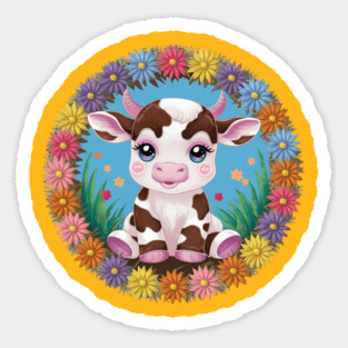 Cute Baby Calf Sticker