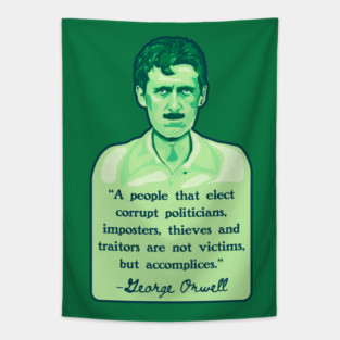 George Orwell Portrait and Quote Tapestry