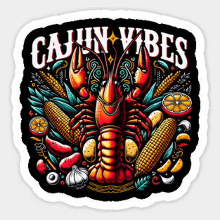 Cajun Vibes Crawfish Boil Crayfish Crawdaddy Sticker