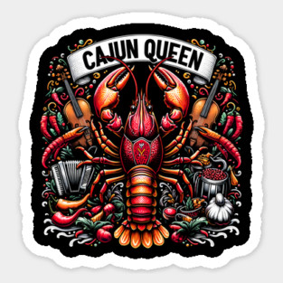 Cajun Queen Crawfish Boil Crawdaddy Mudbugs Sticker