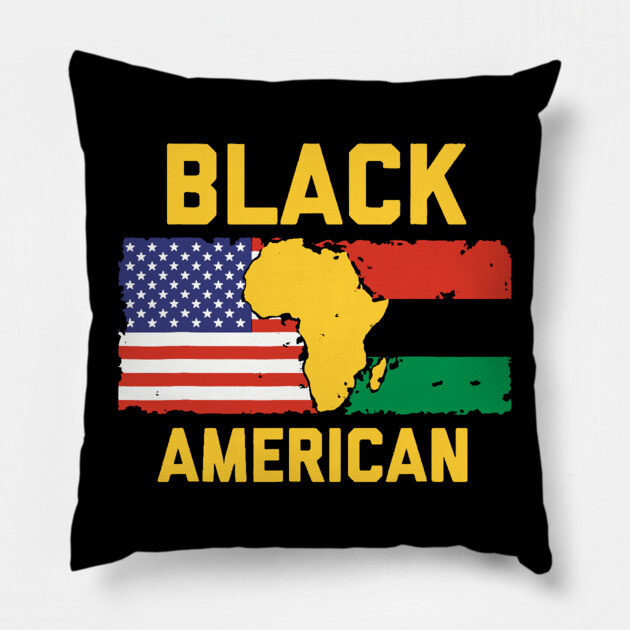 Black American Pillow by UrbanLifeApparel