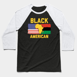 Black American Baseball T-Shirt