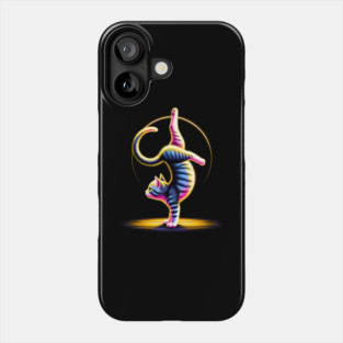 Neon Breakdancing Cat – Funny Animal Artwork Gift Graphic Phone Case