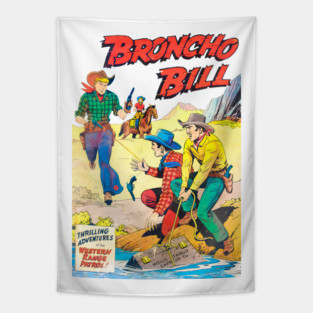 REVISTANGO #392 - Broncho Bill and the Thrilling Adventures of the Western Range Patrol — When the Wells Fargo Heist Turned Deadly Under the Desert Sun, Vintage Art Retro Style Comic Pulp Tapestry