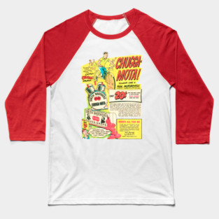 REVISTANGO #394 - Chugga-Mota! Sounds Like a Real Motorcycle Smith Brothers Wild Cherry Powers the Ride That Turns Every Kid’s Bicycle into a Roaring Dream of Chrome and Candy, Vintage Art Retro Style Comic Pulp Baseball T-Shirt