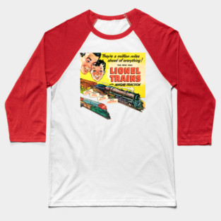 REVISTANGO #395 - Lionel Trains - The Power of Magne-Traction 1950  Charging Forward with Chrome Precision, Graphic Burst Lettering, and the Thrill of Electric Motion, Vintage Art Retro Style Comic Pulp Baseball T-Shirt