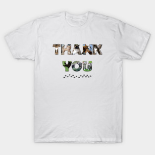 Thank you - mixed cats oil painting word art T-Shirt