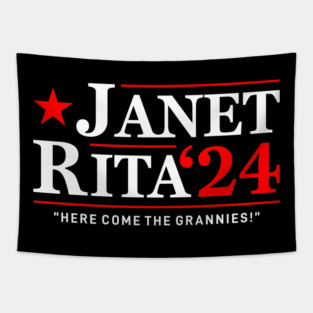 Janet and Rita Bluey Grannies 24 For President Tapestry