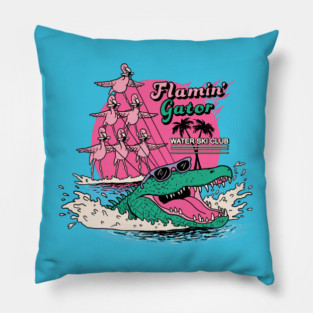 Flamin' Gator Water Ski Club Pillow