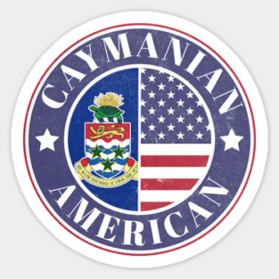 Proud Caymanian-American Badge - Cayman Islands Flag Sticker