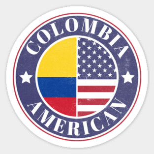 Proud Colombian-American Badge - Colombia Flag Sticker