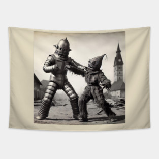 Robot versus Monster Tapestry