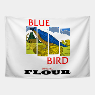 BLUE BIRD BLACK FLAG Tapestry