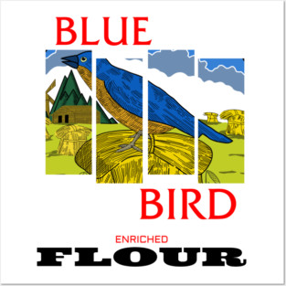 BLUE BIRD BLACK FLAG Posters and Art