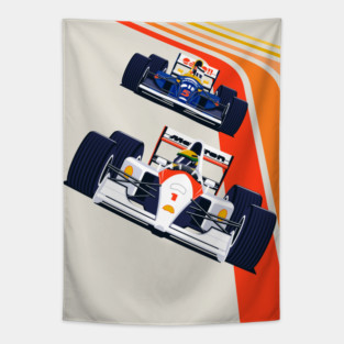 Vintage Formula Race Cars Tapestry