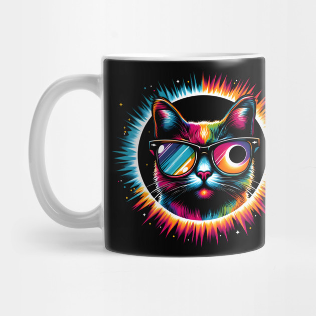 Neon Cat with Glasses – Cool Retro Animal Artwork Gift by MakerMind8.2