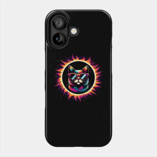 Neon Cat with Sunglasses – Cool Retro Glow Artwork Gift Phone Case