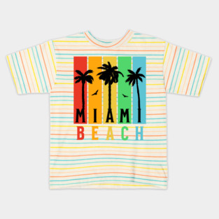 Colorful Miami beach palm tree Kids T-Shirt