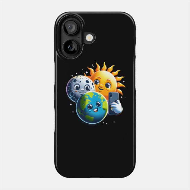 Sun, Moon, and Earth Selfie – Cute Space Humor Graphic Phone Case by MakerMind8.2