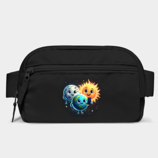 Cute Sun, Moon, and Earth Selfie – Funny Space Graphic Bag